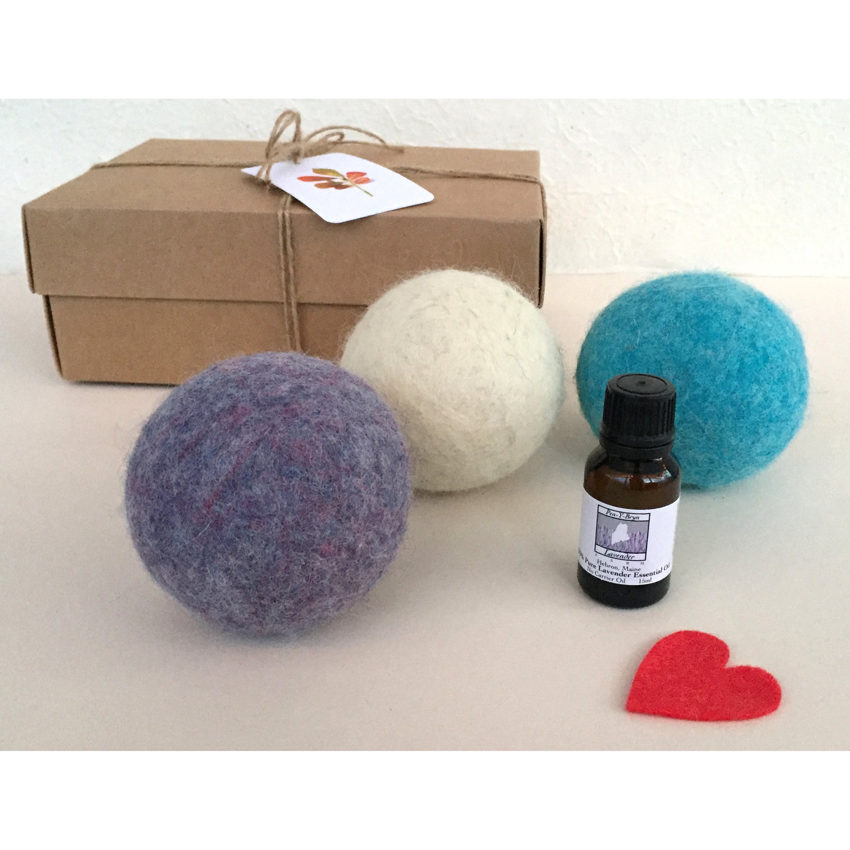 Wool (100%) Dryer Balls w/Lavender Essential Oil